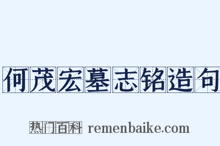 何茂宏墓志铭造句是什么意思的图片